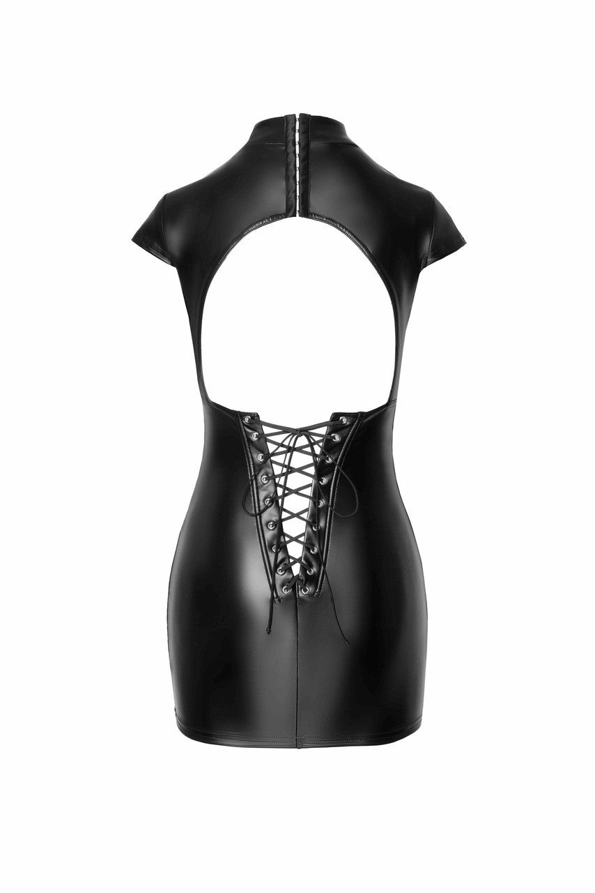 Fantasy Wetlook Mini Dress with Lace-Up Back