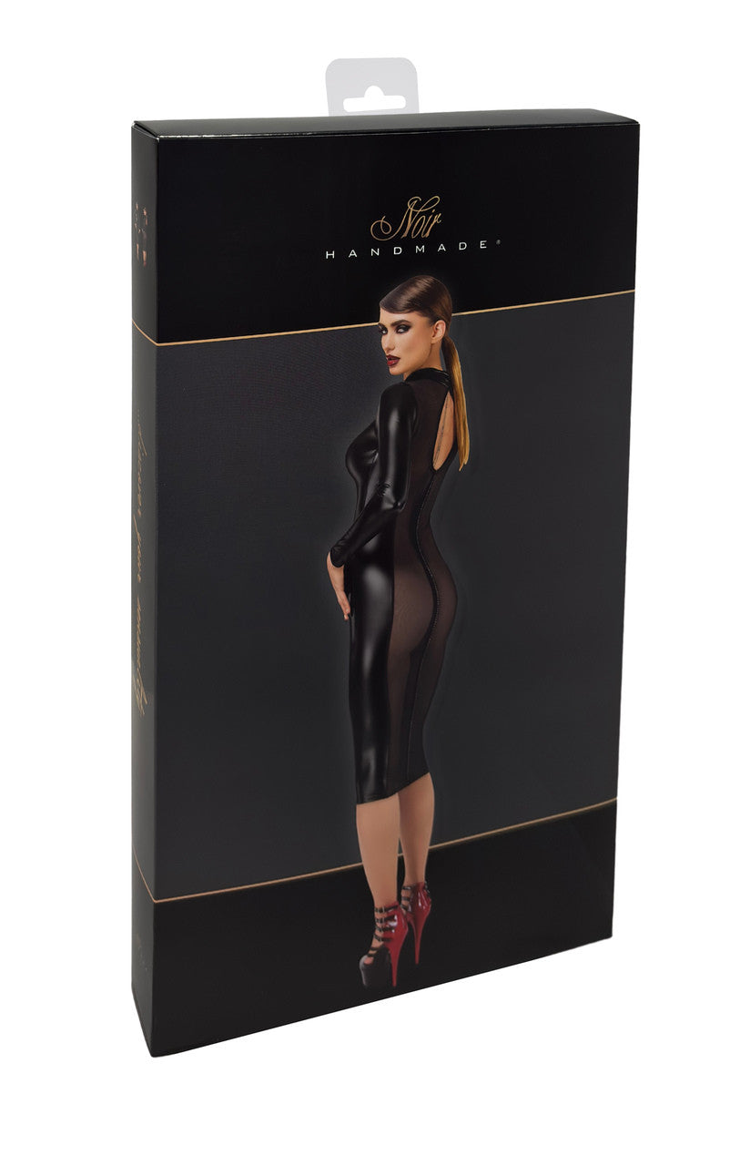 Luxuria Crystal Back Sheer Midi Dress