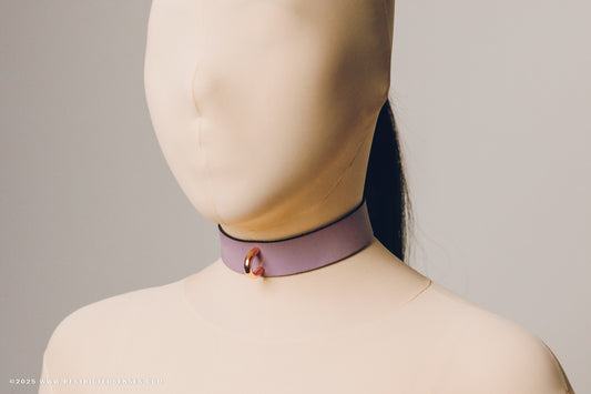 Leather Bondage Locking Collar with Post