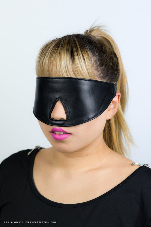 Leather Bondage Blindfold with Buckle