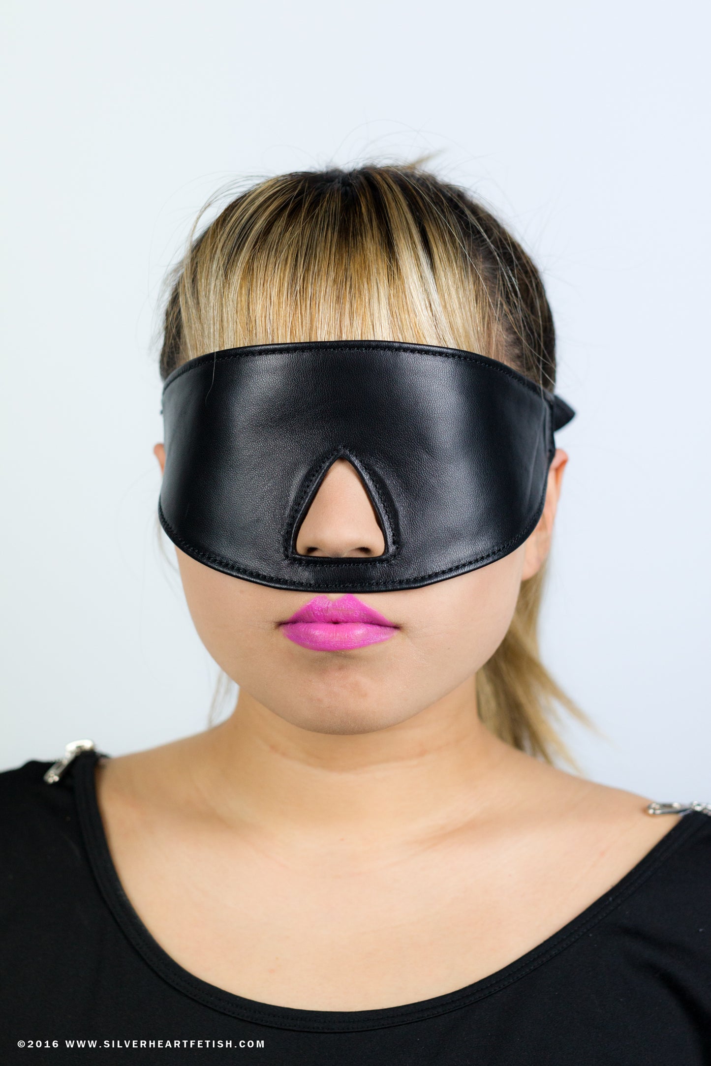 Leather Bondage Blindfold with Buckle