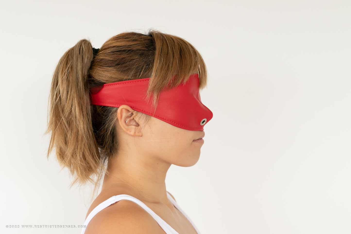 Leather Bondage Face Cover Blindfold