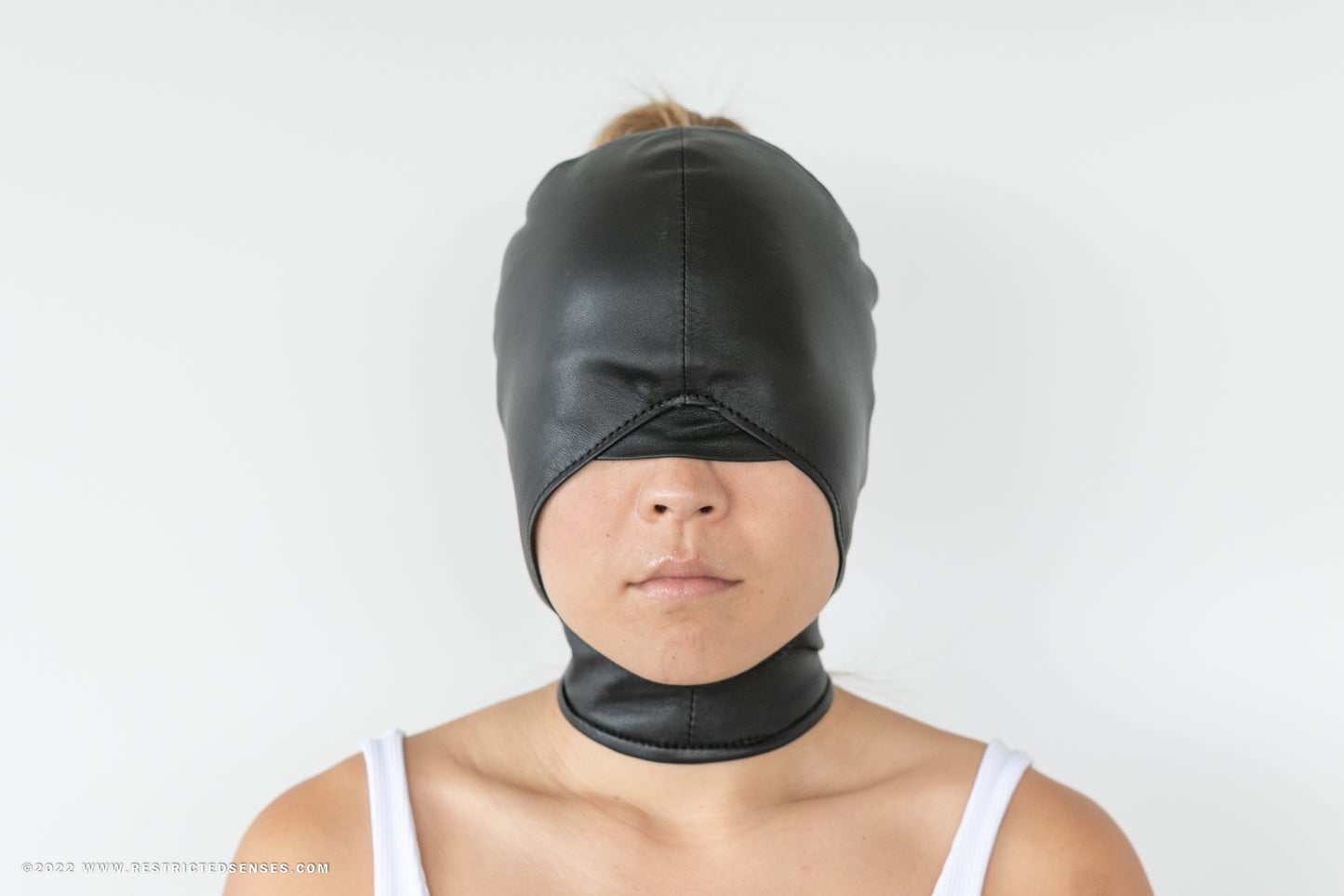 Leather Open Airway Bondage Hood