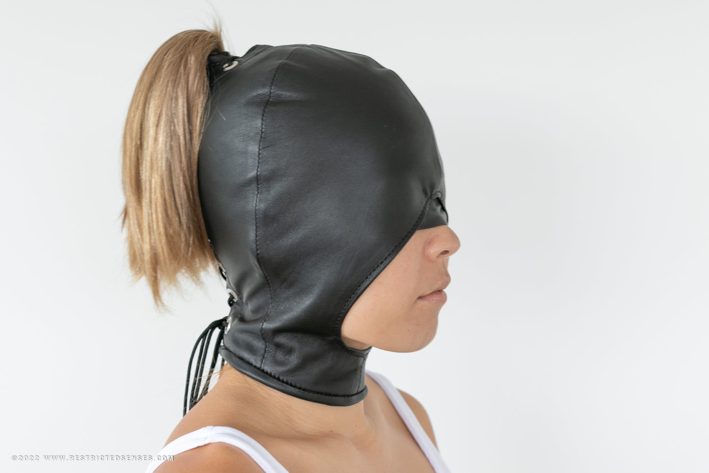 Leather Open Airway Bondage Hood