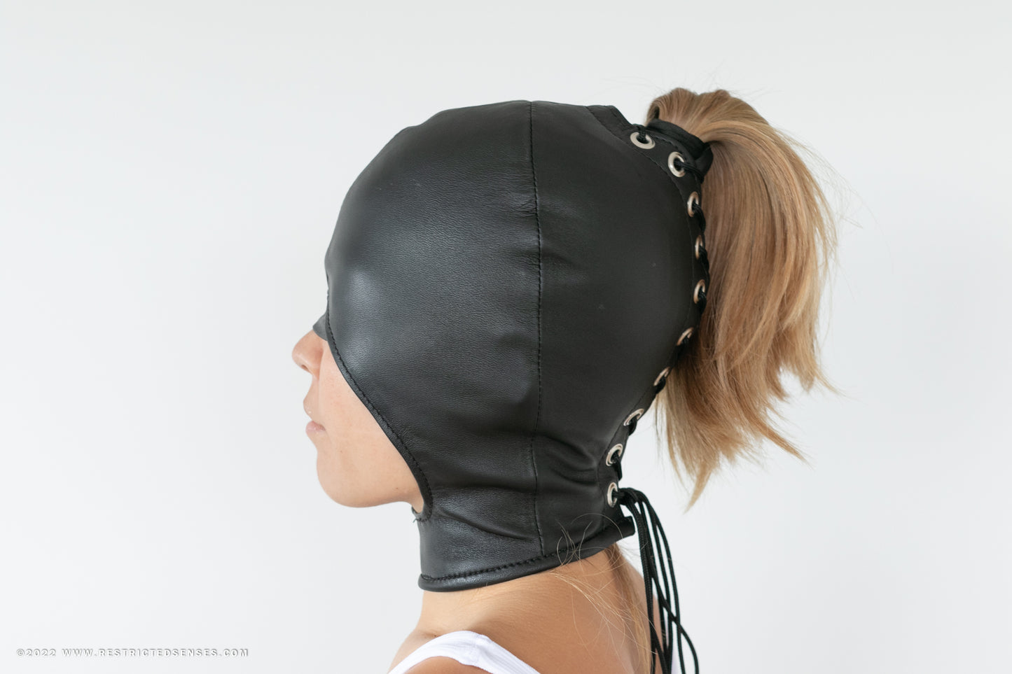 Leather Open Airway Bondage Hood