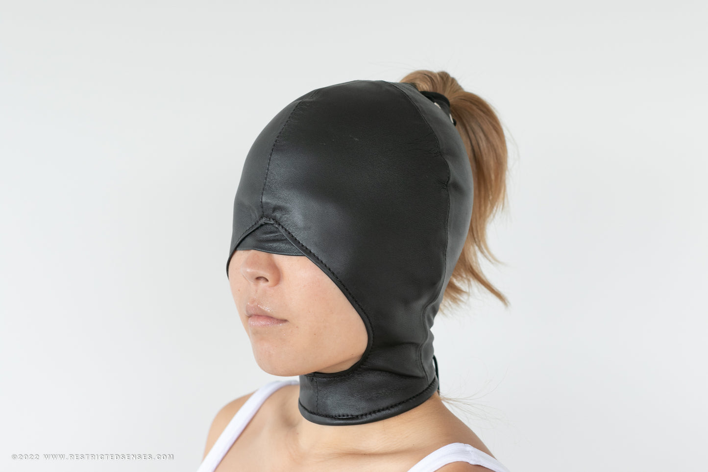 Leather Open Airway Bondage Hood