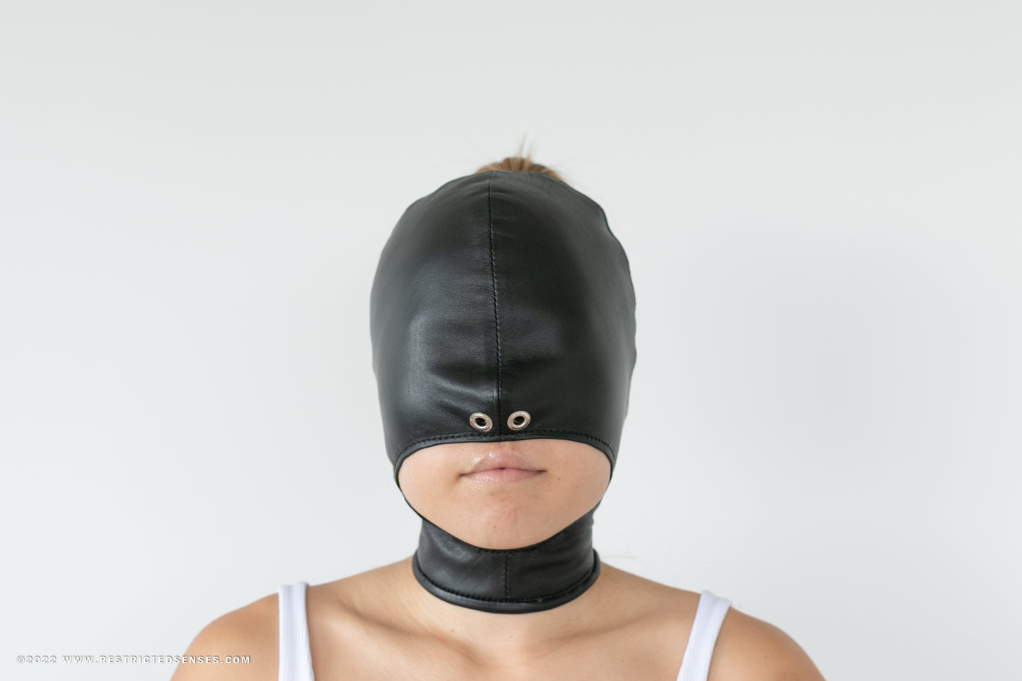 Leather Open Mouth Bondage Hood