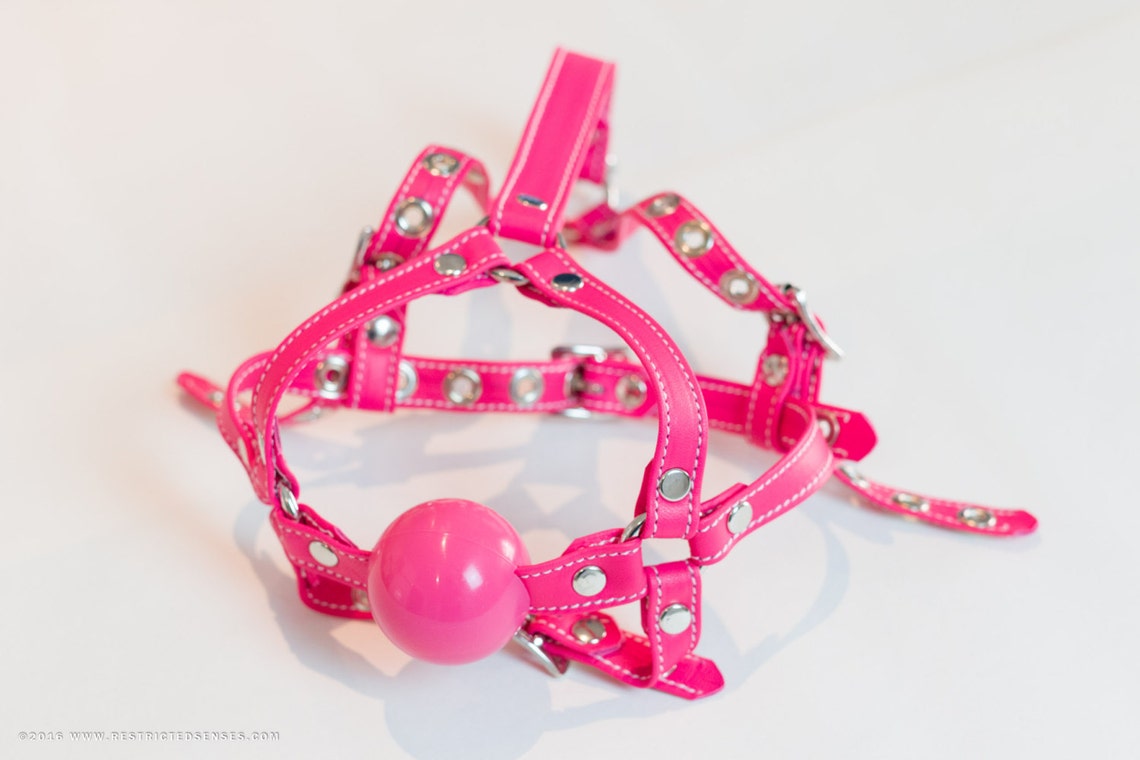 Leather Bondage Harness Ball Gag