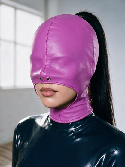 Leather Open Mouth Bondage Hood