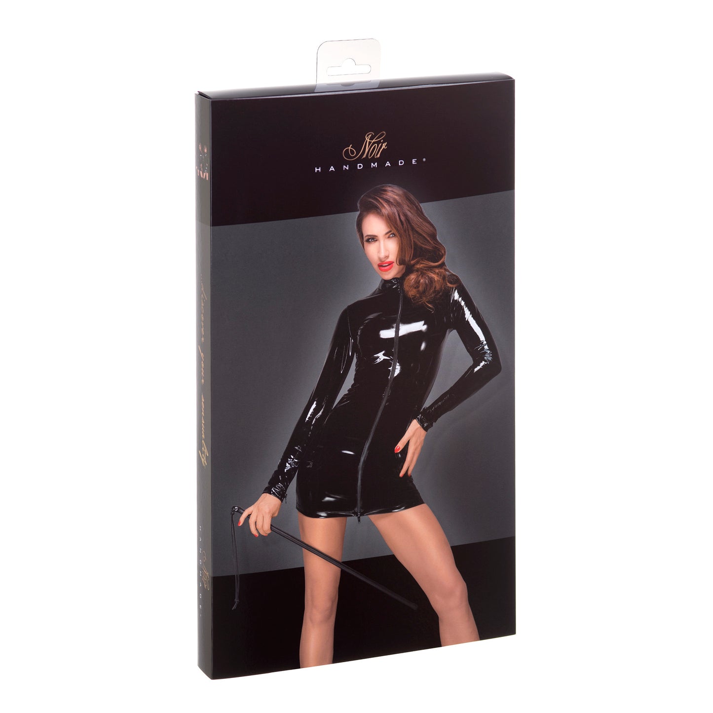 PVC Mini Dress with Black 2-Way Front Zipper