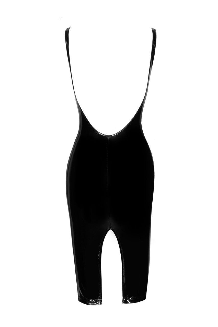 PVC Midi Dress with Front Zipper