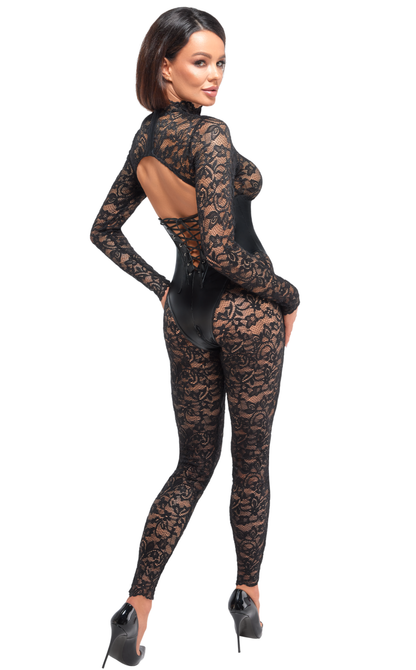 Enigma Lace Catsuit with Underbust Bodice