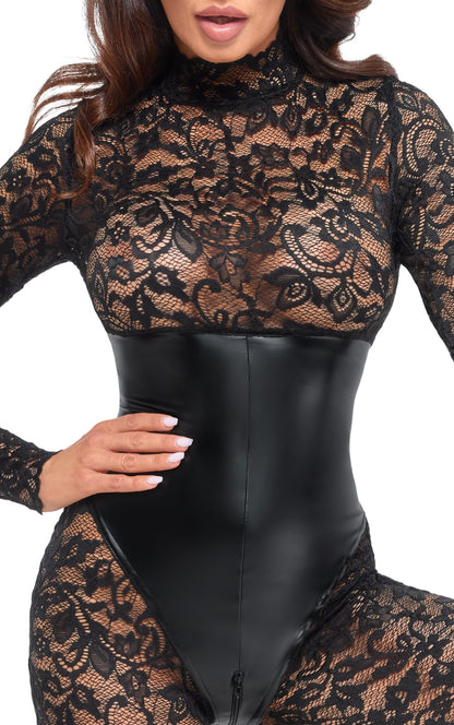 Enigma Lace Catsuit with Underbust Bodice