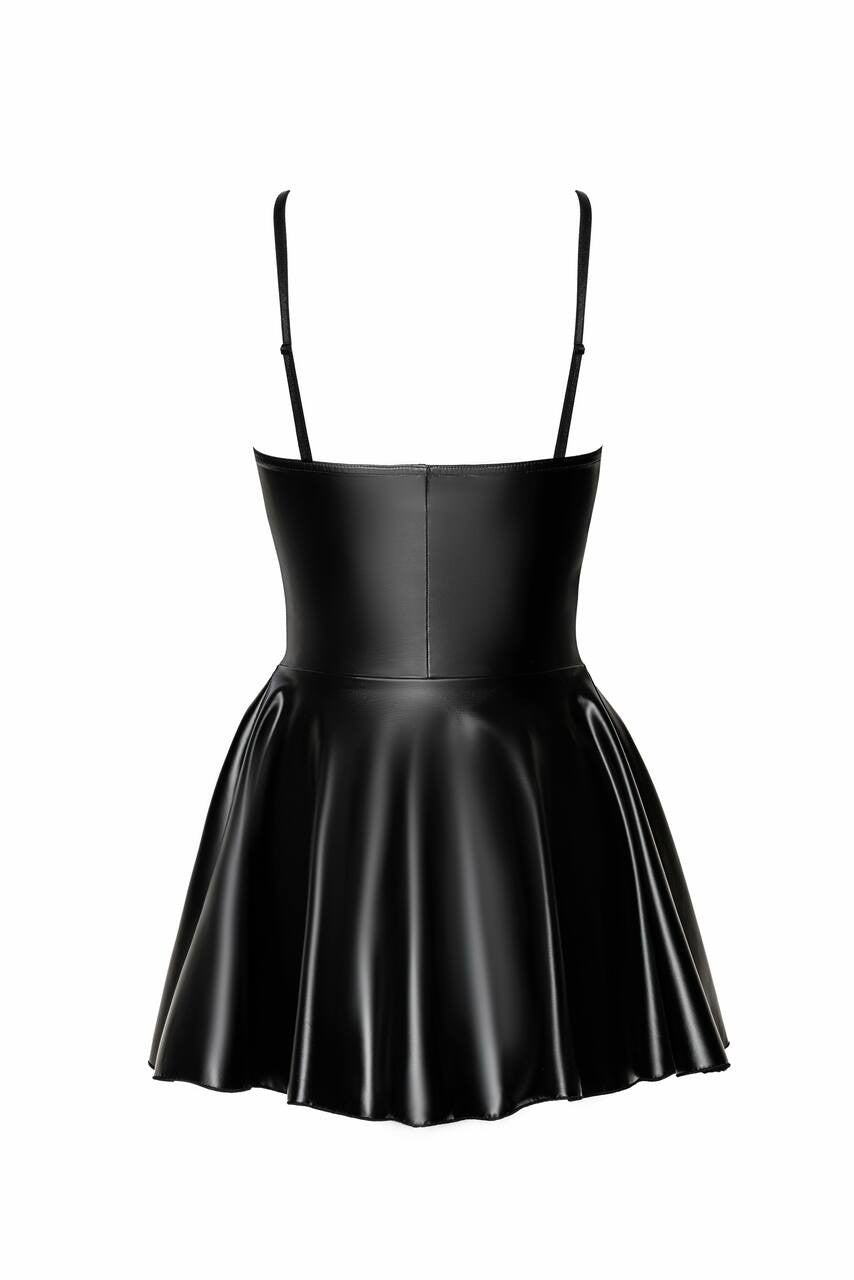 Dreamer Wetlook Corset Mini Dress with Front Zipper