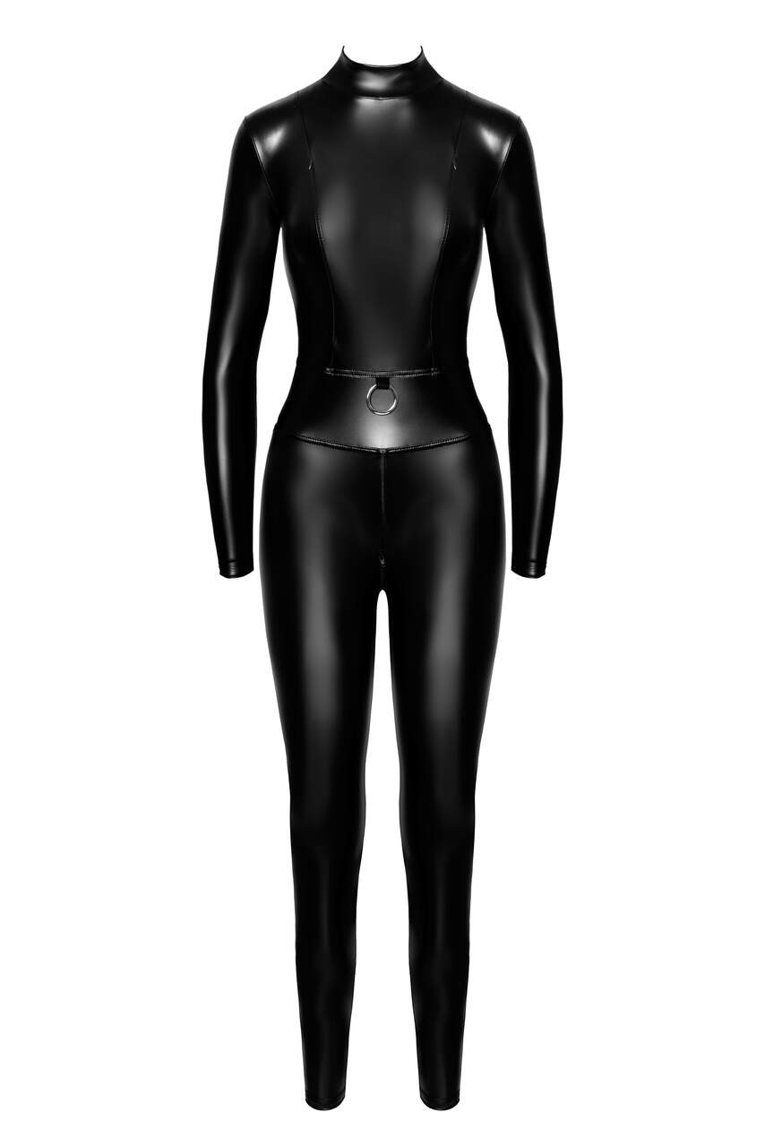 Caged Wetlook Catsuit with Zippers and Ring