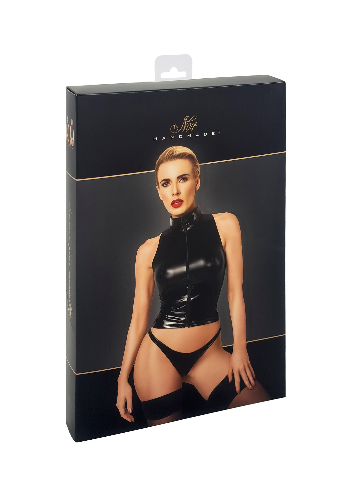 Glam Wetlook Top with Vinyl Corset