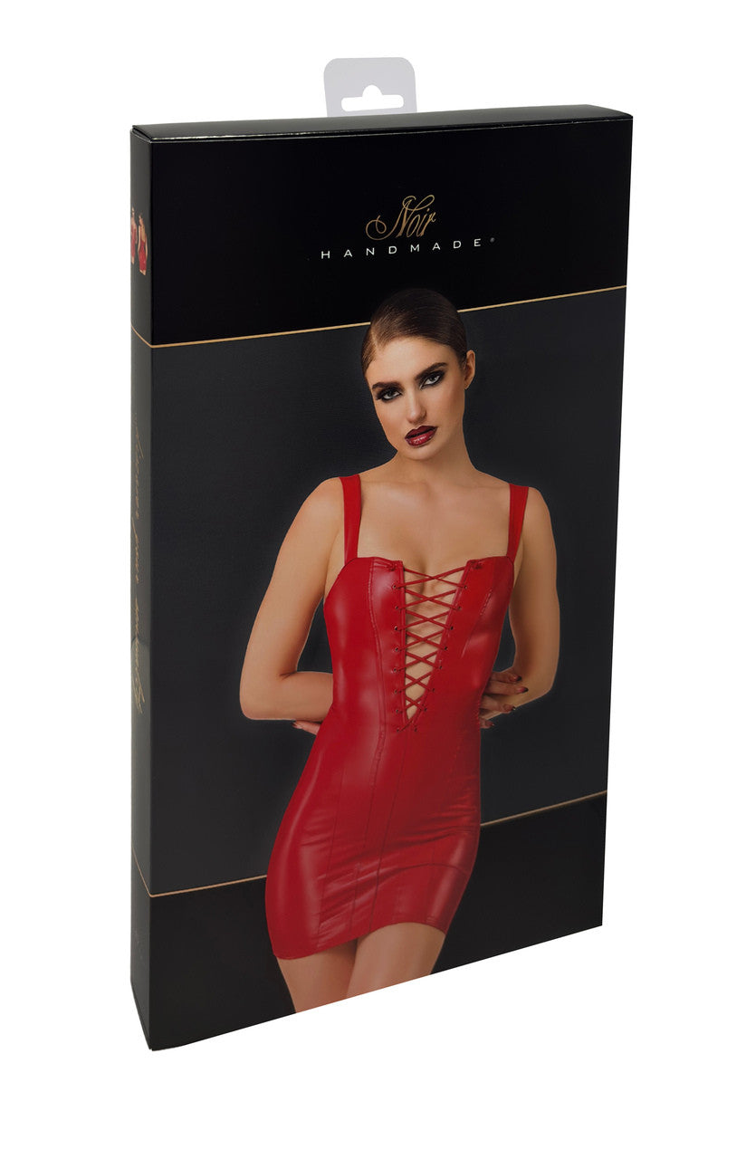 Bombshell Lace-Up Mini Dress Red