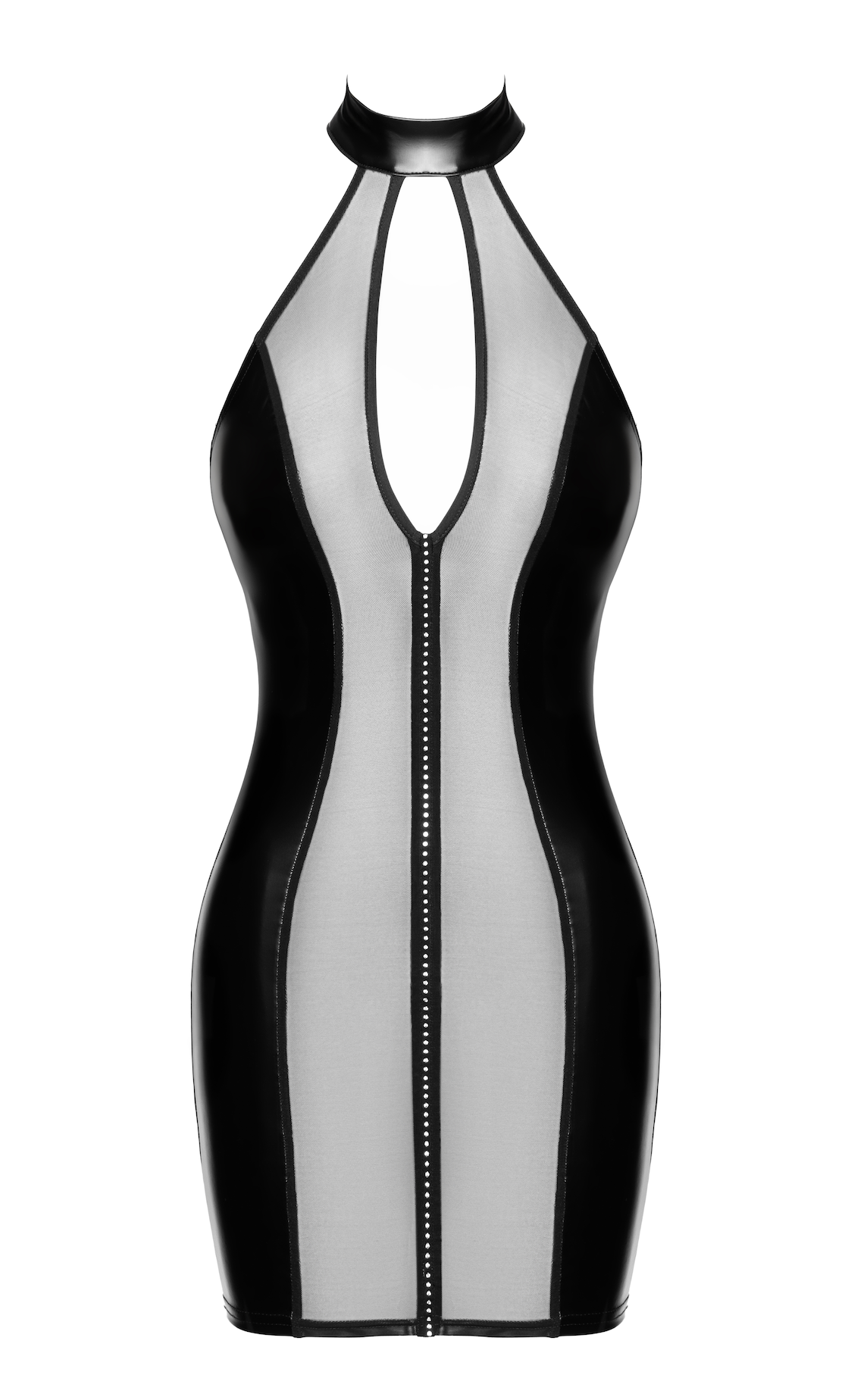 Luxuria Crystal Sheer Mini Dress