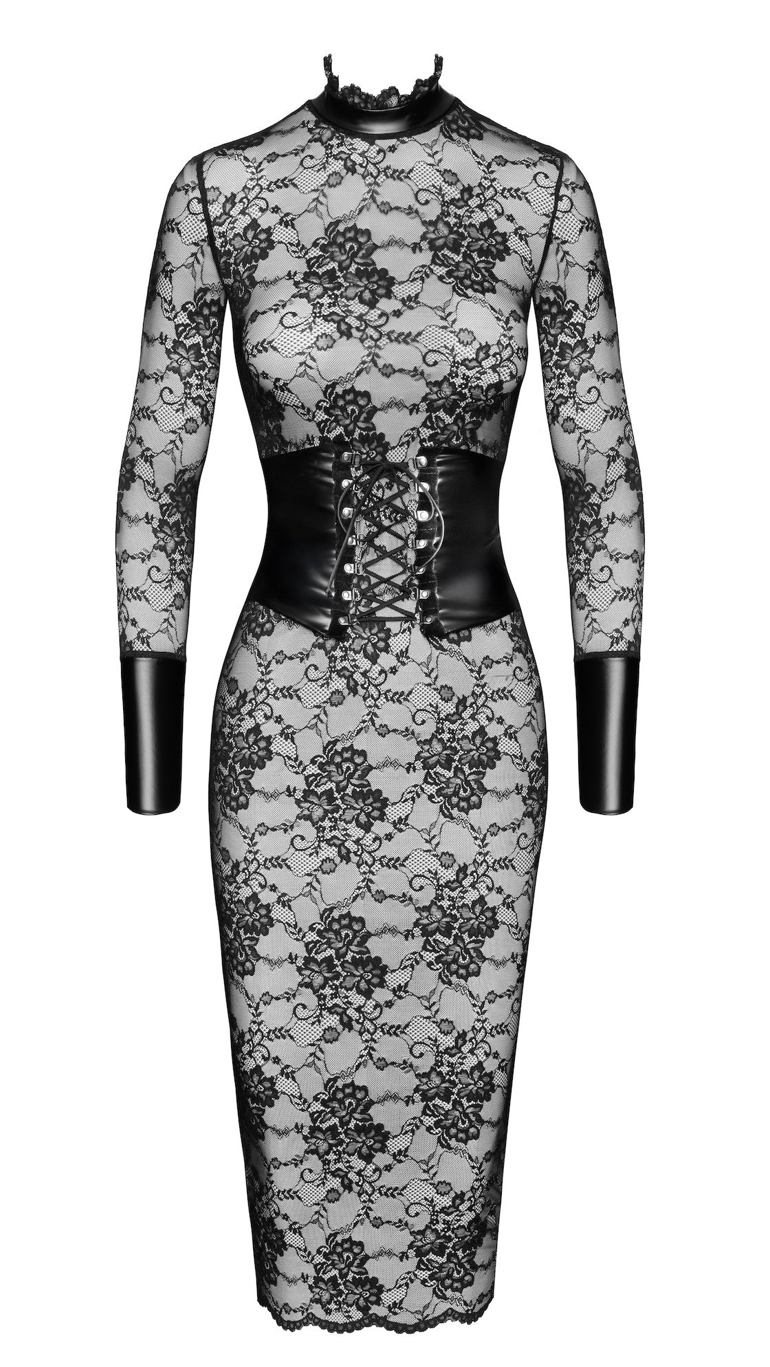 Noirelle Lace Corset Midi Dress
