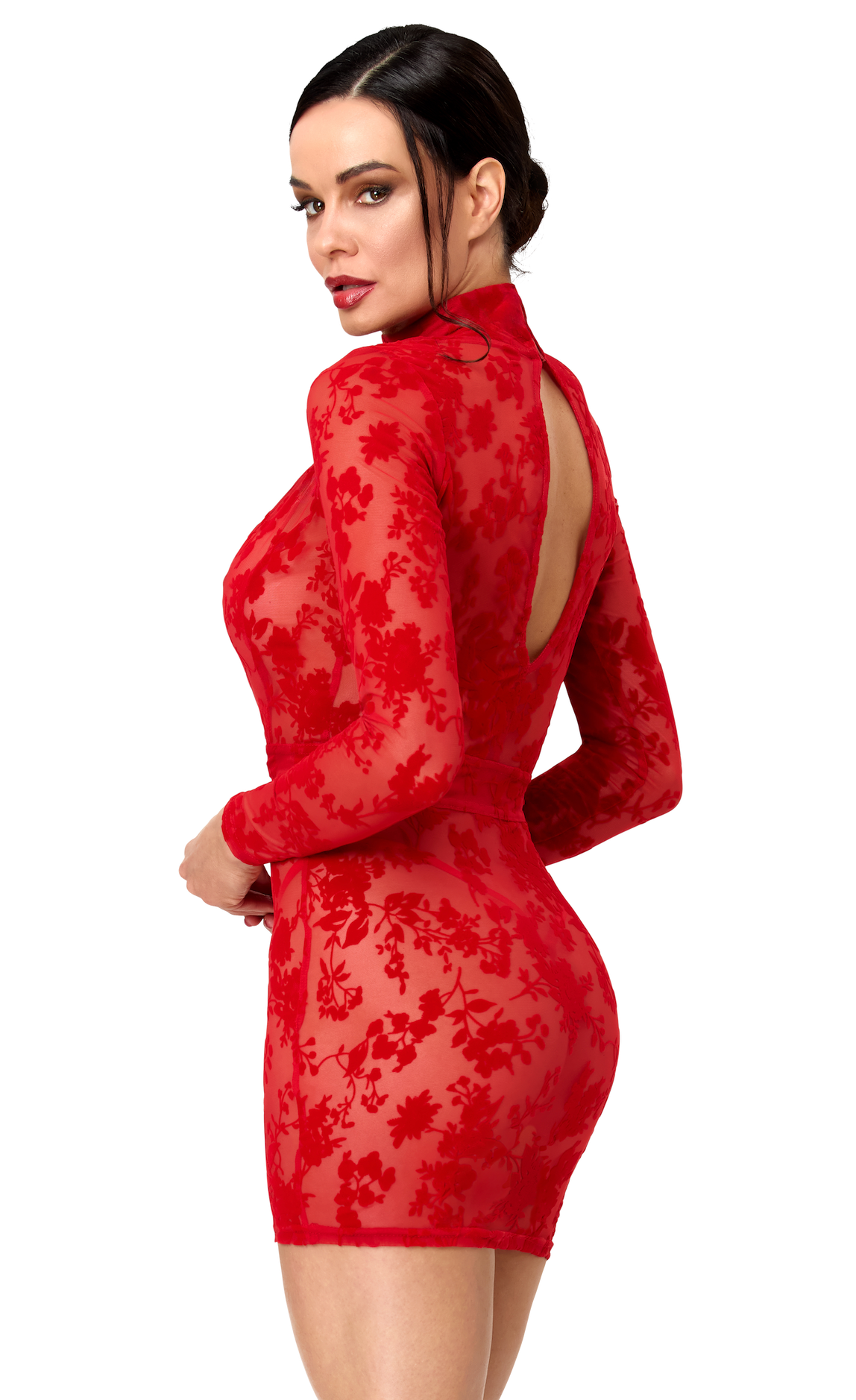 Lovebite Plunging V Mini Dress