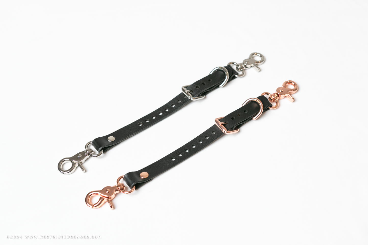 Leather Adjustable Garter Strap with Two Way Snap Hook Connector