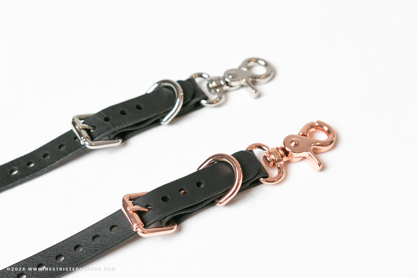 Leather Adjustable Garter Strap with Two Way Snap Hook Connector