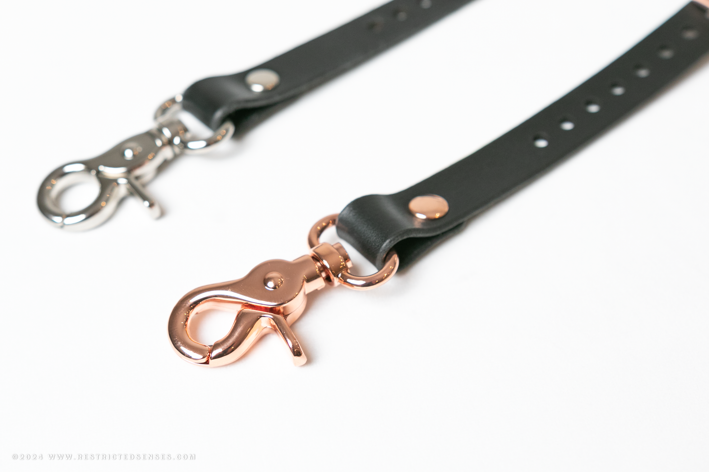 Leather Adjustable Garter Strap with Two Way Snap Hook Connector