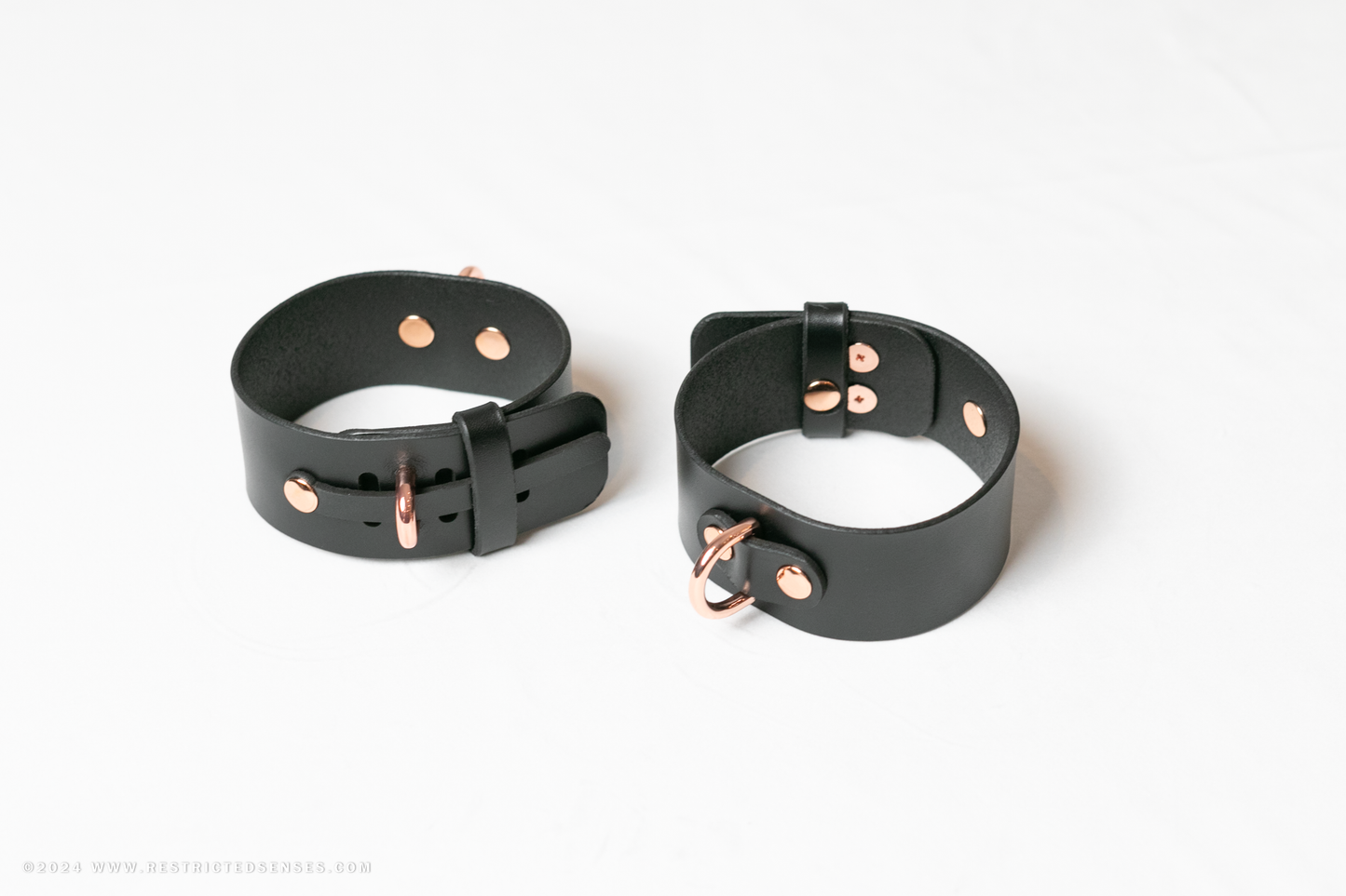 Locking Post Leather Bondage Elbow Cuffs