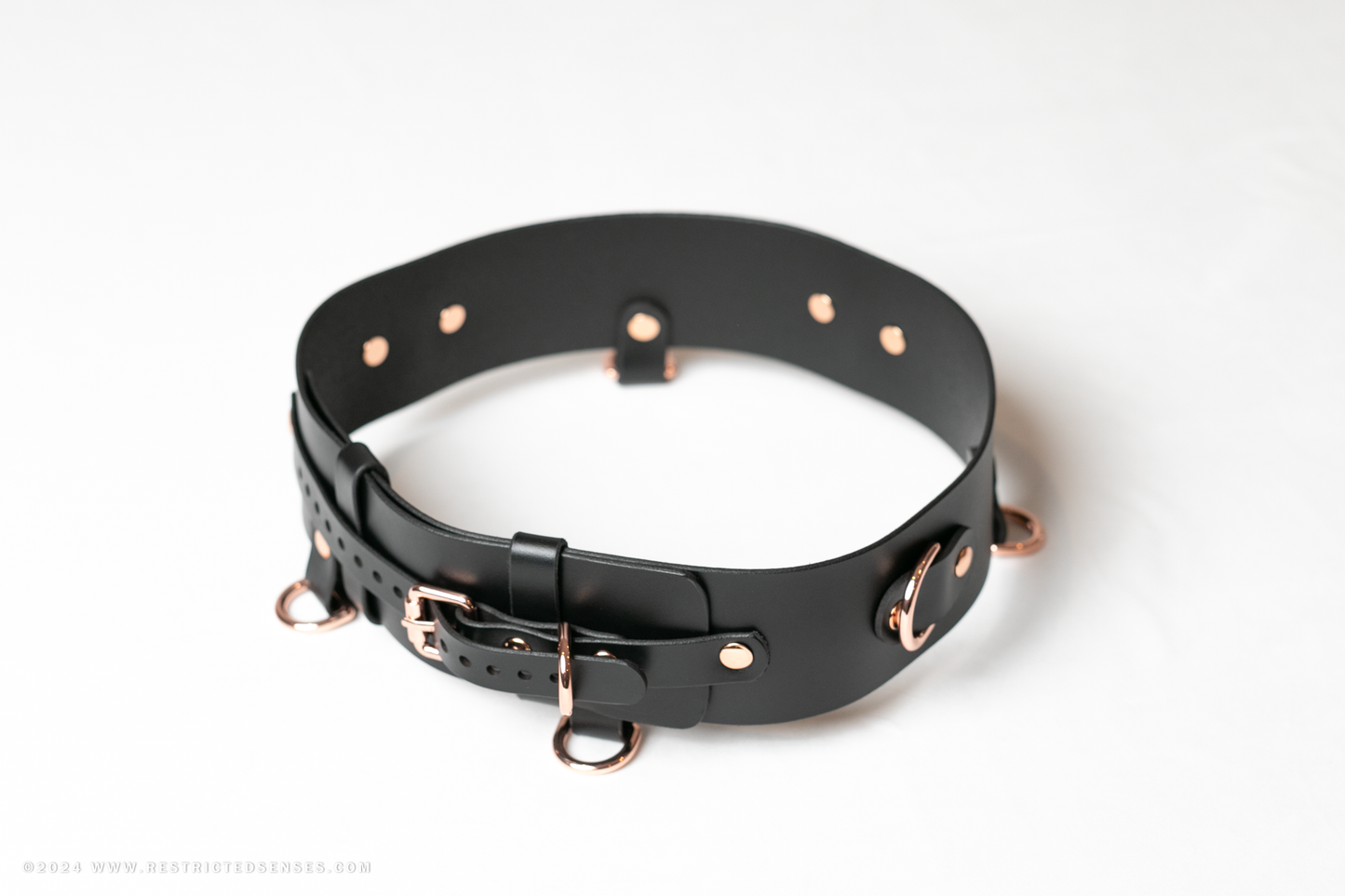 Premium Leather Bondage Belt Set with Garters and Thigh Cuffs