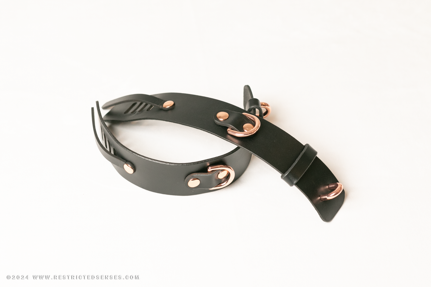 Locking Post Leather Bondage Ankle Cuffs