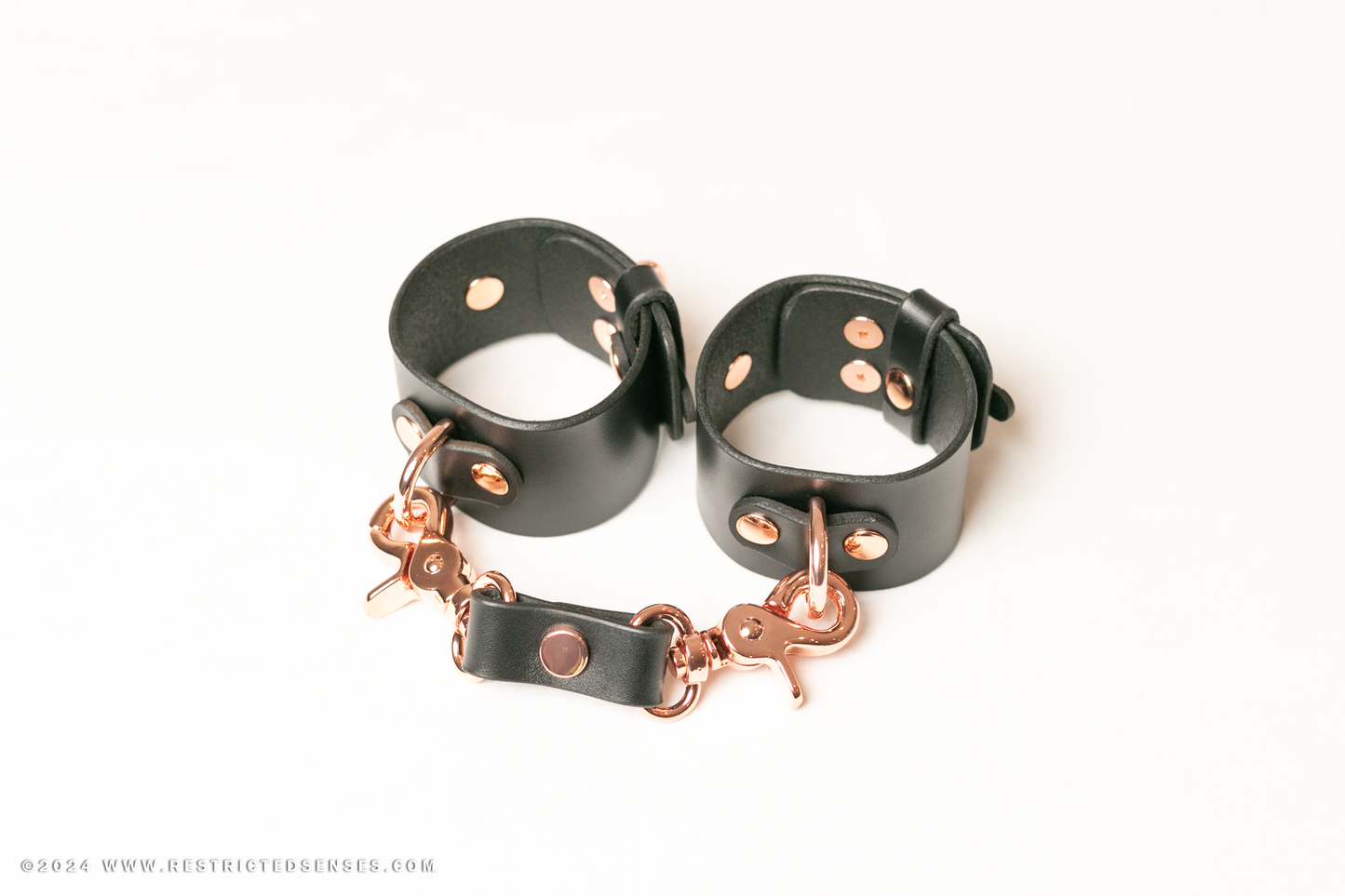 Locking Post Leather Bondage Ankle Cuffs