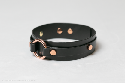 Leather Bondage O-Ring Collar