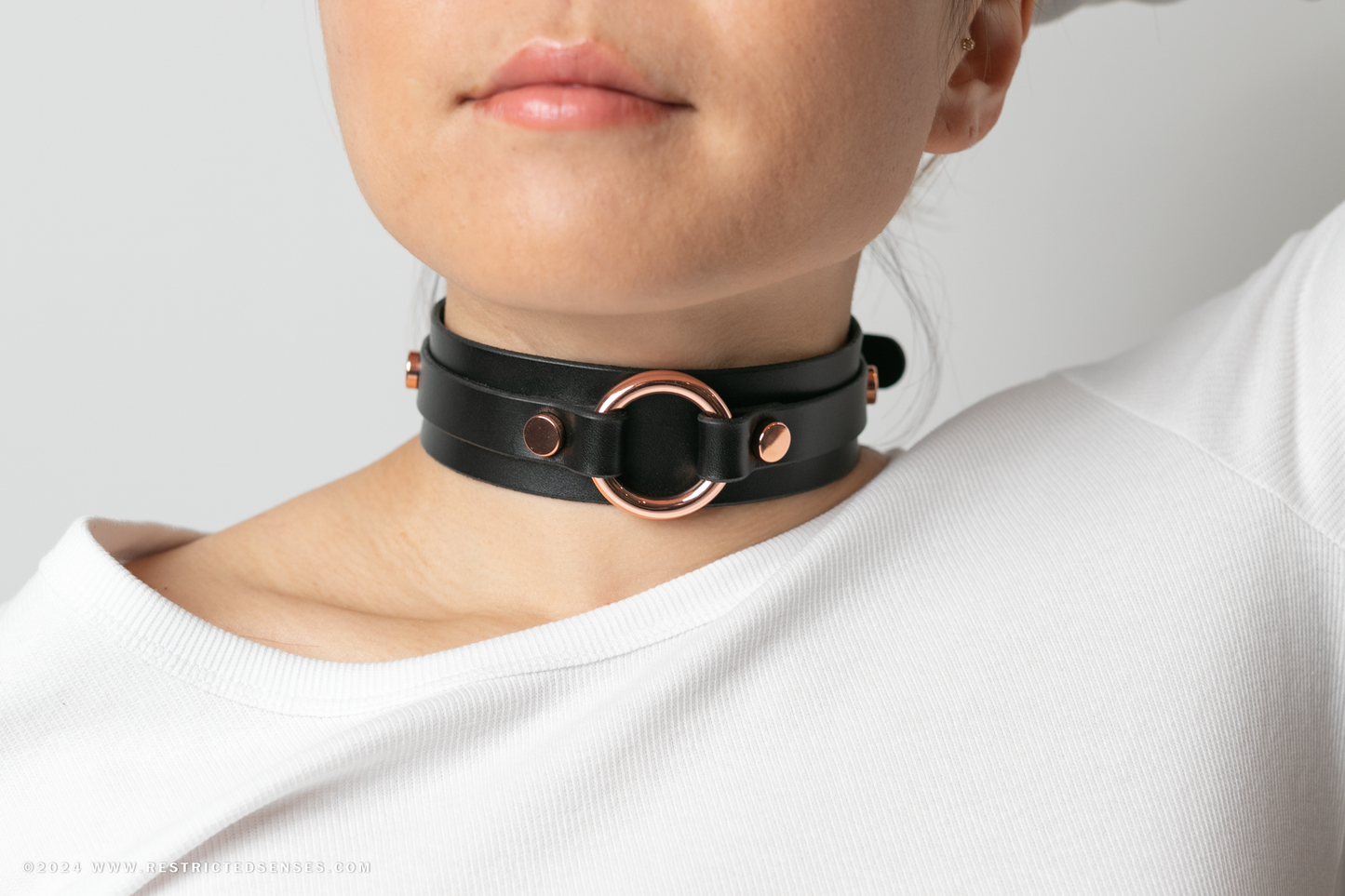 Leather Bondage O-Ring Collar