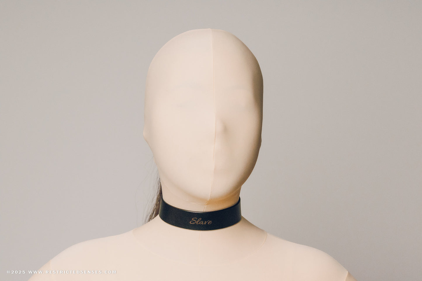 Leather Bondage Engraved Locking Collar