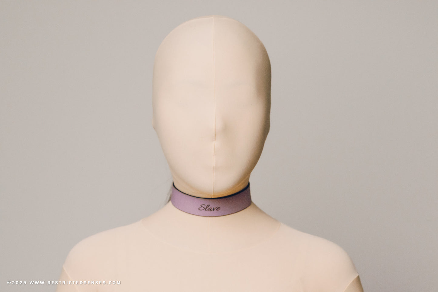 Leather Bondage Engraved Locking Collar