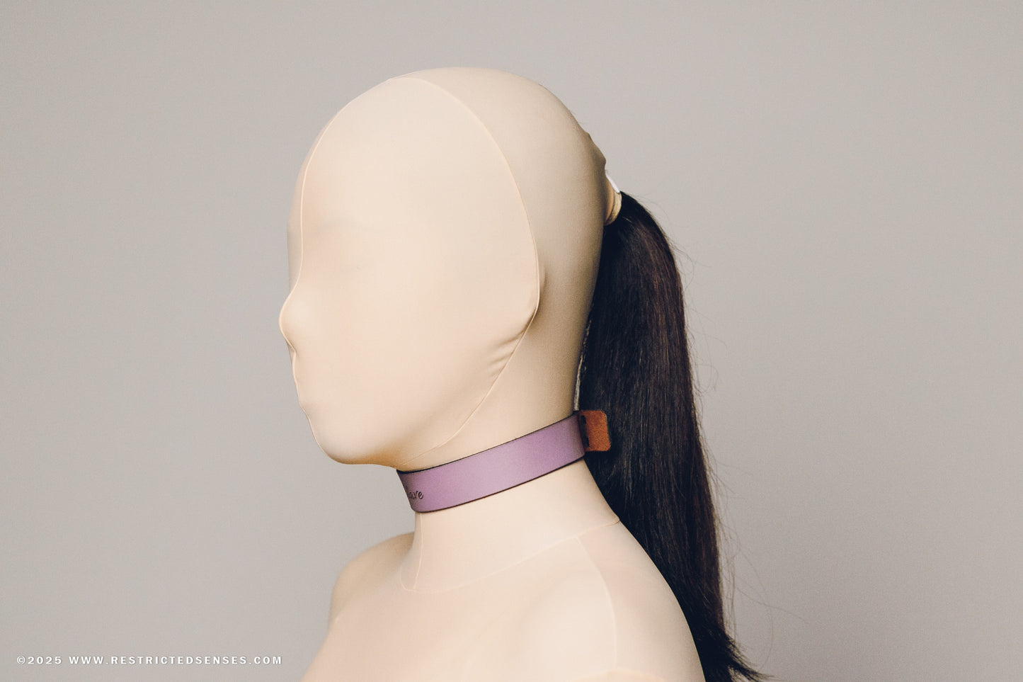 Leather Bondage Engraved Locking Collar