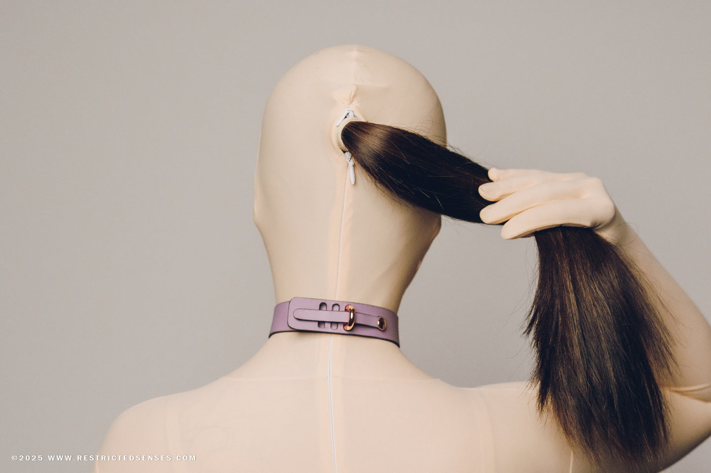 Leather Bondage Engraved Locking Collar