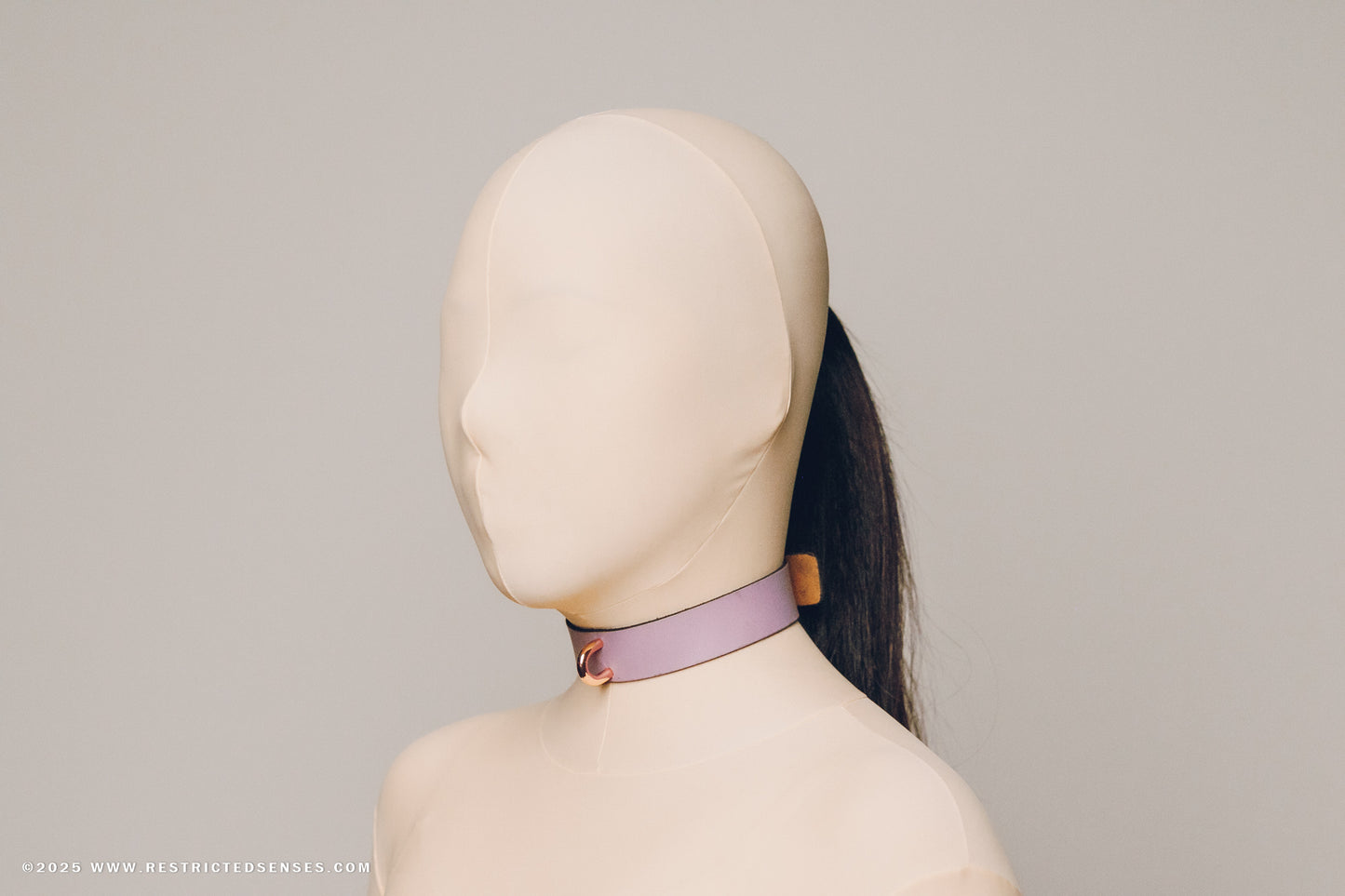Leather Bondage Locking Collar with Post