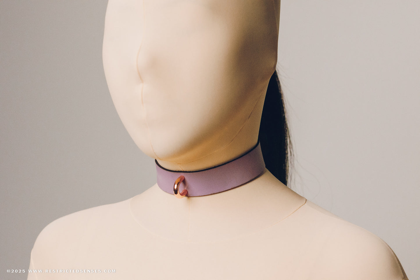 Leather Bondage Locking Collar with Post
