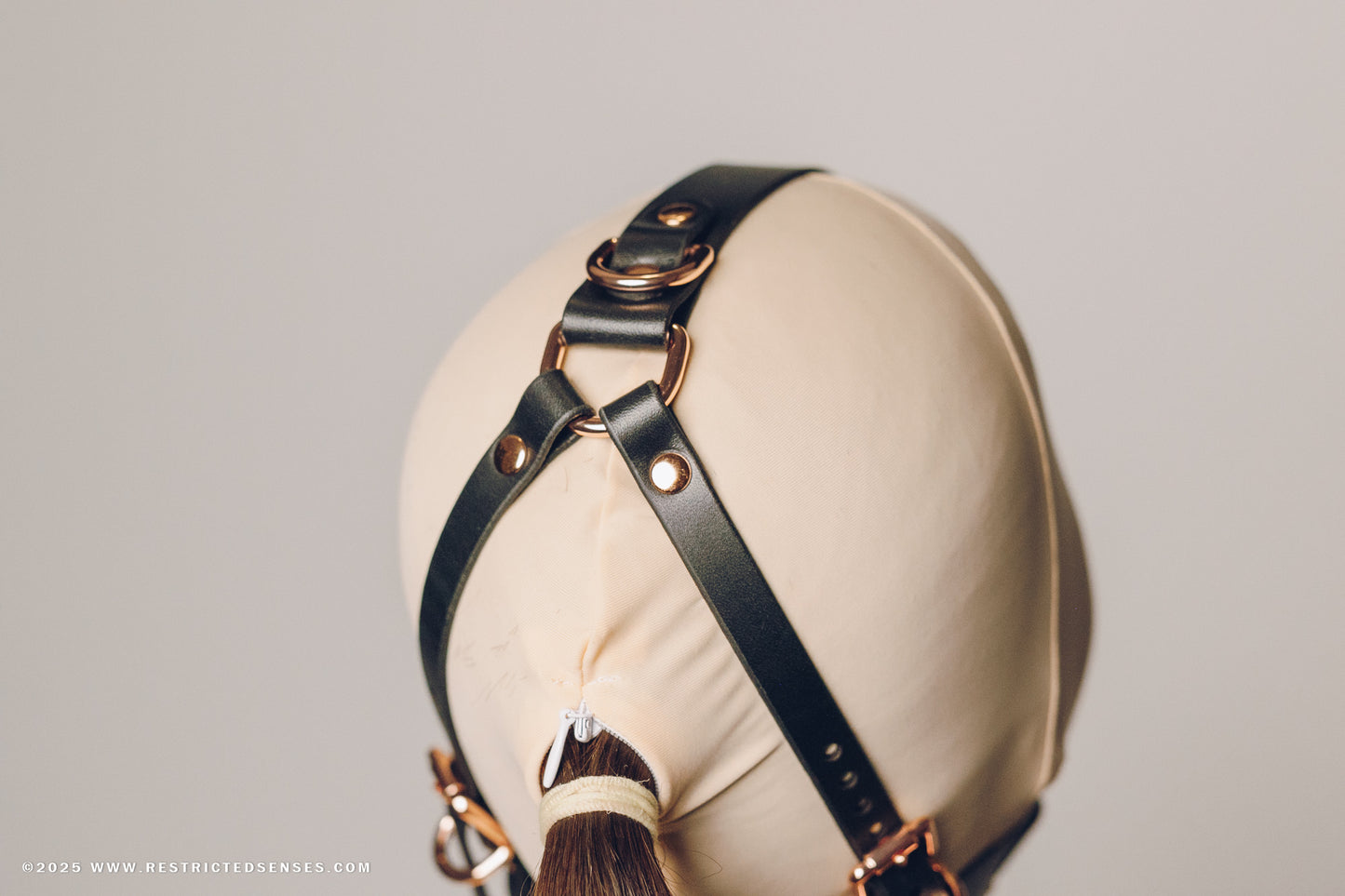 Leather Bondage Simple Style Harness Ball Gag V2