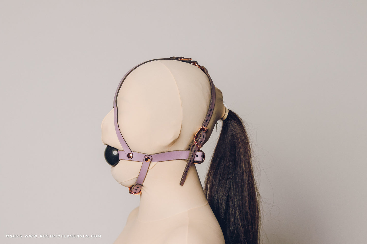 Leather Bondage Simple Style Harness Ball Gag V2