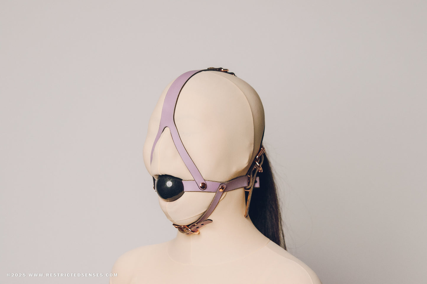 Leather Bondage Simple Style Harness Ball Gag V2