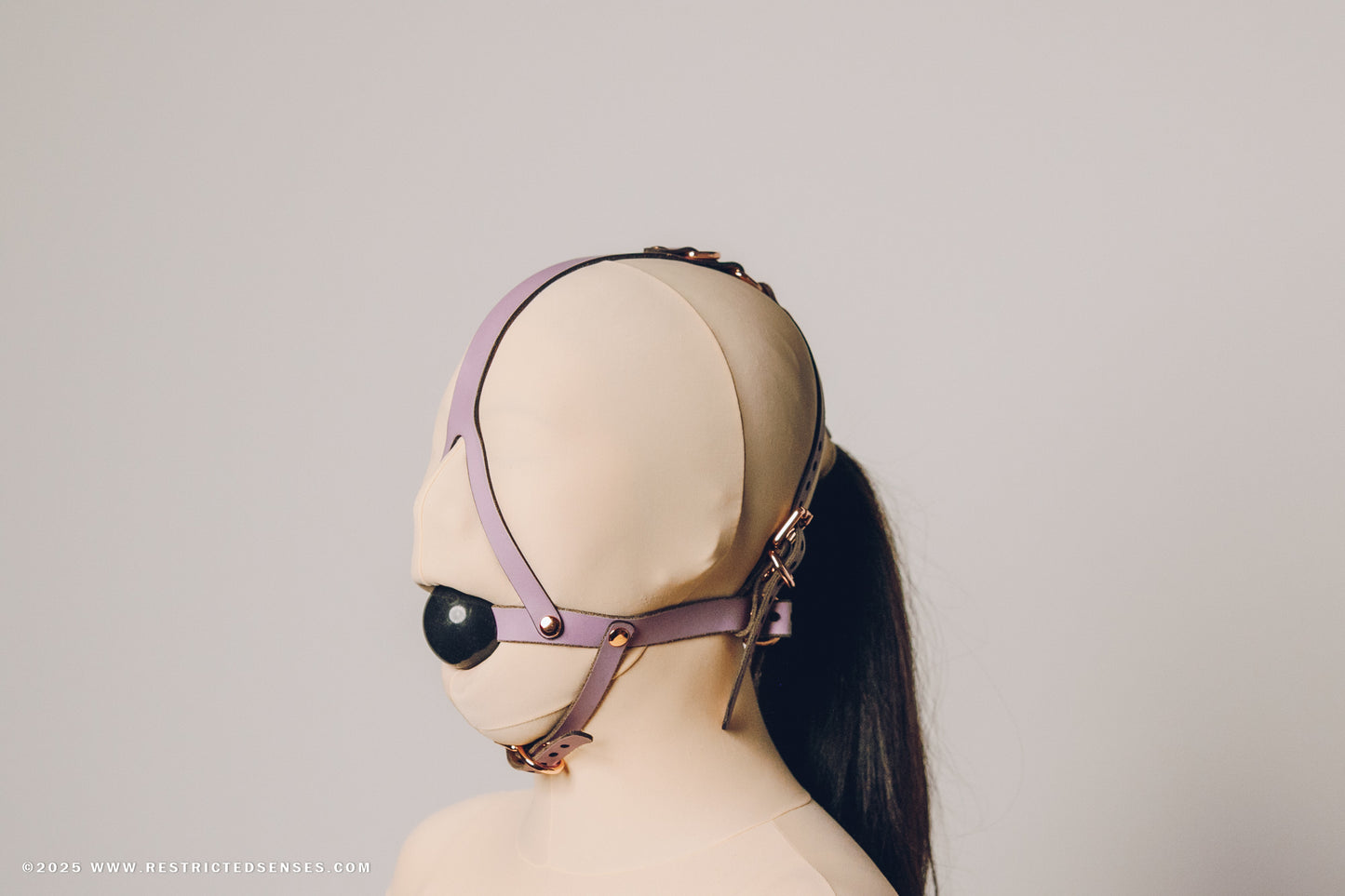 Leather Bondage Simple Style Harness Ball Gag V2