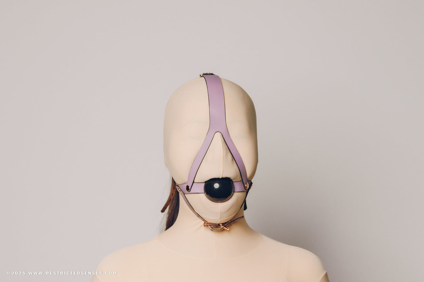 Leather Bondage Simple Style Harness Ball Gag V2