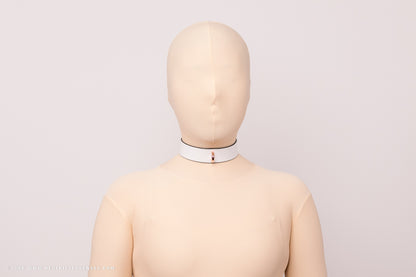 Leather Bondage Locking Collar with Post