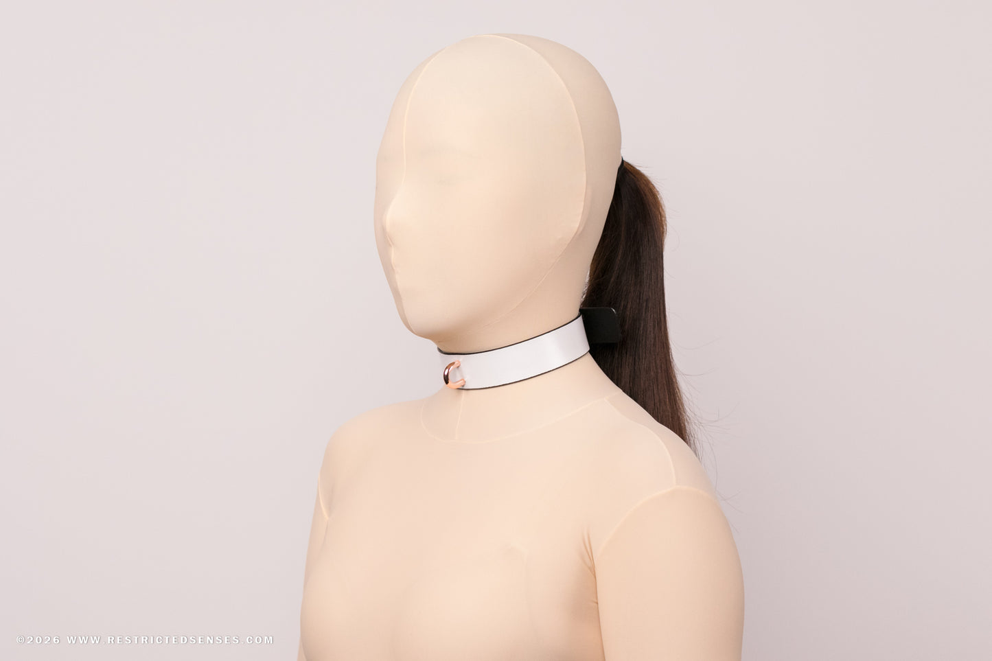 Leather Bondage Locking Collar with Post