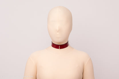 Leather Bondage Locking Collar with Post