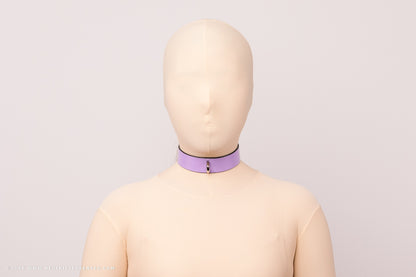 Leather Bondage Locking Collar with Post