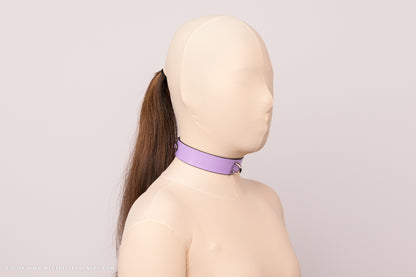 Leather Bondage Locking Collar with Post