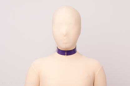 Leather Bondage Locking Collar with Post